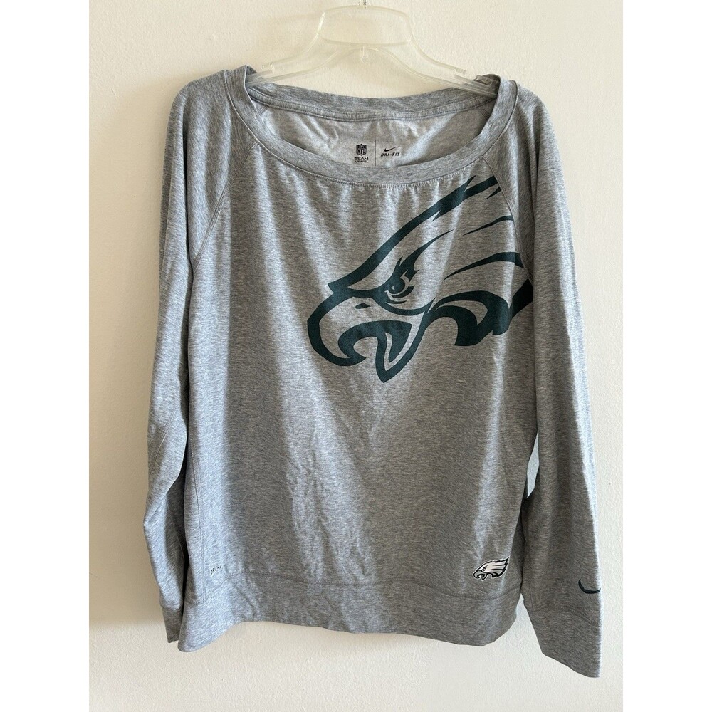 Nike Dri Fit Philadelphia Eagles NFL Football Long Sleeve Shirt Size XL Women